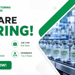 Lupin Manufacturing Solutions Walk-in Interview: Pharma Jobs in Ahmedabad on 22nd August 2026