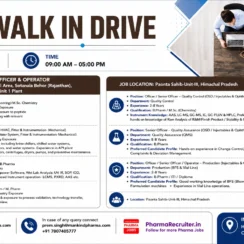 Mankind Pharma Walk-in Drive | API & Injectable Production, QC, QA Jobs 2026