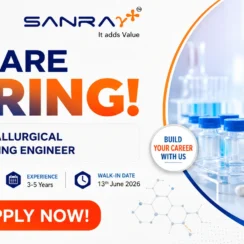 Metallurgical Testing Engineer & Analytical Chemist Jobs | Sanray Labs Pharma Careers 2026