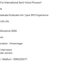 BPO Hiring 2026 | International Semi Voice Process | UK Shifts | Vimannagar Pune | 4.5 LPA BPO Hiring 2026 | International Semi Voice Process | UK Shifts | Vimannagar Pune | 4.5 LPA