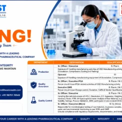 West-Coast Pharma Jobs in Ahmedabad | Production, QA & QC Openings 2026