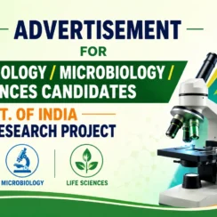 Advertisement for Biotechnology / Microbiology / Life Sciences candidates at North-Eastern Hill University