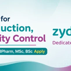 Hiring for Production, Quality Control at Zydus Lifesciences