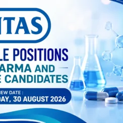 Multiple Positions for Pharma and Science candidates at Intas Pharma