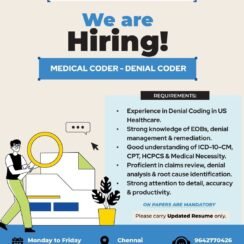 ACN Healthcare Hiring Chennai | Medical Coder Denial Coding | US Healthcare Experience ACN Healthcare Hiring Chennai | Medical Coder Denial Coding | US Healthcare Experience