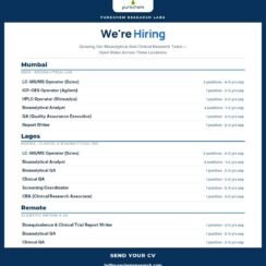 Purechem Hiring Mumbai Lagos Remote | LC-MS/MS HPLC ICP-OES | Bioanalytical Clinical QA