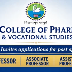 S.D. College of Pharmacy & Vocational Studies invites applications for post of Professor, Associate Professor, Assistant Professor