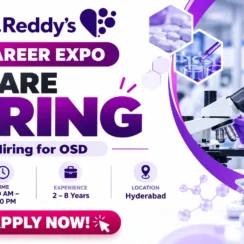 Dr. Reddy’s Career Expo – OSD, Nasal, QC, Engineering & Packing Jobs | Walk-in Interview