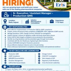 Eris Therapeutics Jobs for Production QMS