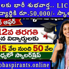 విద్యార్థులకు భారీ శుభవార్త.. LIC ఒక్కొక్క  విద్యార్థికి రూ.50,000/- స్కాలర్షిప్