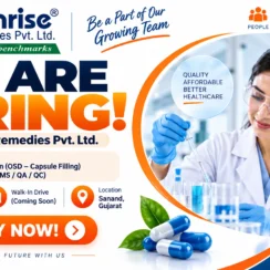 Sunrise Remedies Pvt. Ltd. Hiring for Production, QA, QC & Regulatory Jobs in Santej Gujarat | Pharma Careers India