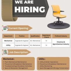 Willowood Hiring for Mechanical and Utility Departments at Dahej, Gujarat.