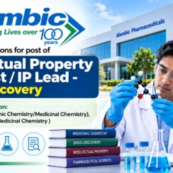 Alembic Pharmaceuticals inviting applications for post of Intellectual Property Scientist / IP Lead