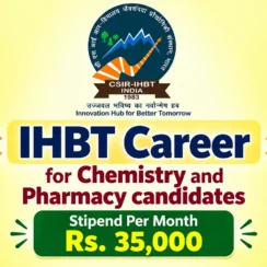 IHBT career for Chemistry and Pharmacy candidates
