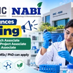NABI announces hiring of Research Associate, Senior Project Associate, Project Associate