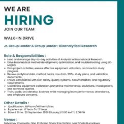 Veeda Walk-In Ahmedabad | Jr. Group Leader Bioanalytical Research | 6-12 Years