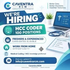 Caventra RCM Hiring | HCC Coder Work From Home | 100 Openings | Freshers & Experienced