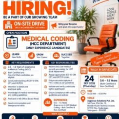 Appstrac Walk-In Hyderabad | Medical Coding HCC | 0.6-1.5 Years | 24 Sep Appstrac Walk-In Hyderabad | Medical Coding HCC | 0.6-1.5 Years | 24 Sep