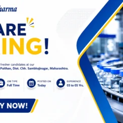 Ajanta Pharma Hiring Sr. Executive QA & Quality Personnel in Paithan