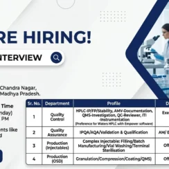 Emcure Pharmaceuticals Walk-in Interview in Indore on October 11, 2026