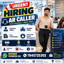Urgent Hiring AR Caller | US Healthcare RCM | Night Shift | Experienced Only