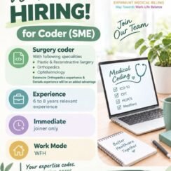 Surgery Coder SME Job Work From Home | Orthopedics Ophthalmology | 6-8 Years | Immediate Joiner