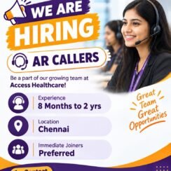 Access Healthcare Hiring Chennai | AR Callers | 8 Months-2 Years | Immediate Joiners