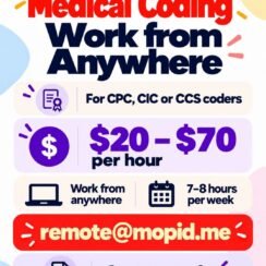 Remote Medical Coding Jobs | CPC CIC CCS Coders | $20-$70 Per Hour | Work From Anywhere