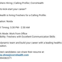 CorroHealth Hiring Noida | Freshers Calling Profile | Work From Office | 5:30 PM Shift