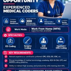 Access Healthcare Hiring Noida | Medical Coder Work From Home | 300 Openings | CPC CCS