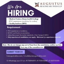 Augustus Healthcare Hiring | Home Health Medical Coder & Quality Auditor | 1+ Year | BCHHC