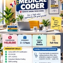 Medical Coder Job Remote Work From Home | CPC Certified | 3-5 Years | ₹45,00,000