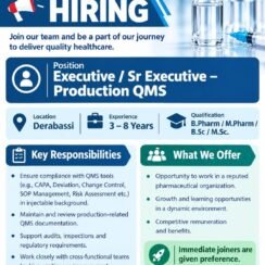 Abryl Laboratories Hiring Derabassi | Executive Production QMS | B.Pharm M.Pharm | 3-8 Years Abryl Laboratories Hiring Derabassi | Executive Production QMS | B.Pharm M.Pharm | 3-8 Years