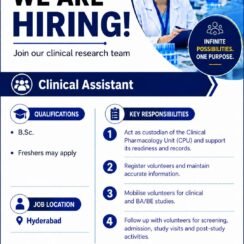 Indi Global Hiring Hyderabad | Clinical Assistant | B.Sc Freshers | Clinical Research
